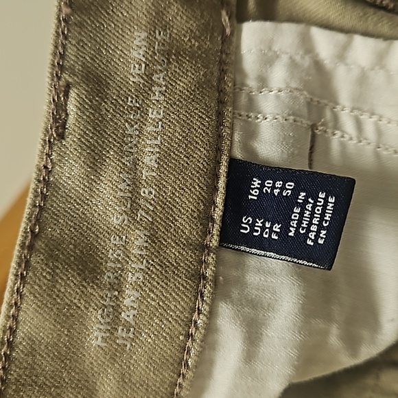 Land's End High Rise Slim Ankle Jean -Metallic Gold 16W - Picture 6 of 6